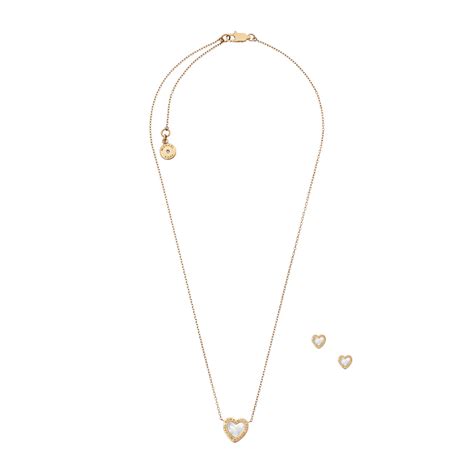 michael kors heart necklace gold|michael kors ear rings.